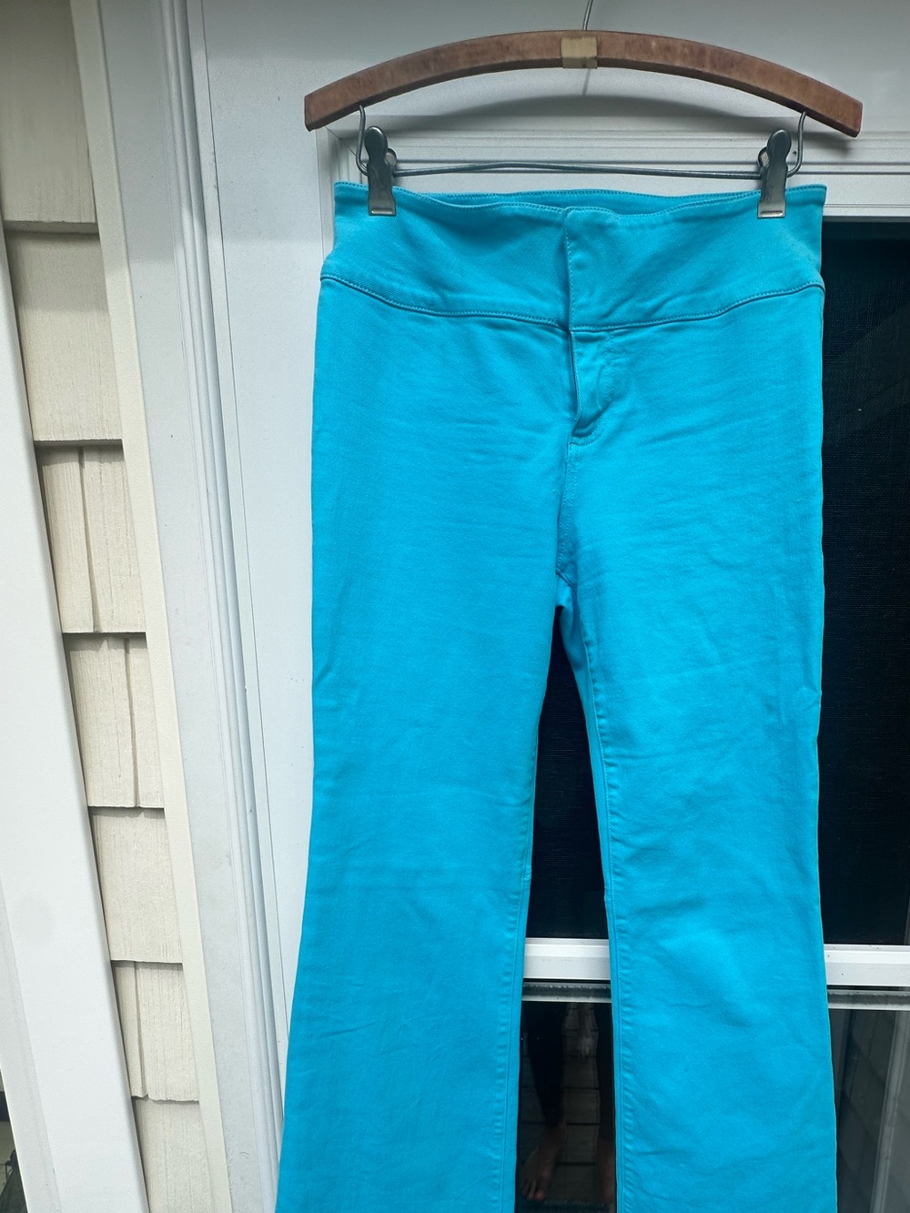 Alice + Olivia Bright Turquoise Flare Jeans